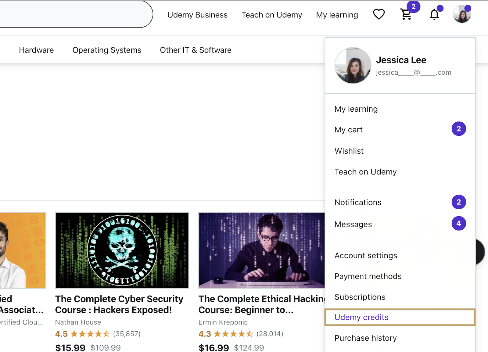udemy_credits_drop_down_menu_option.png