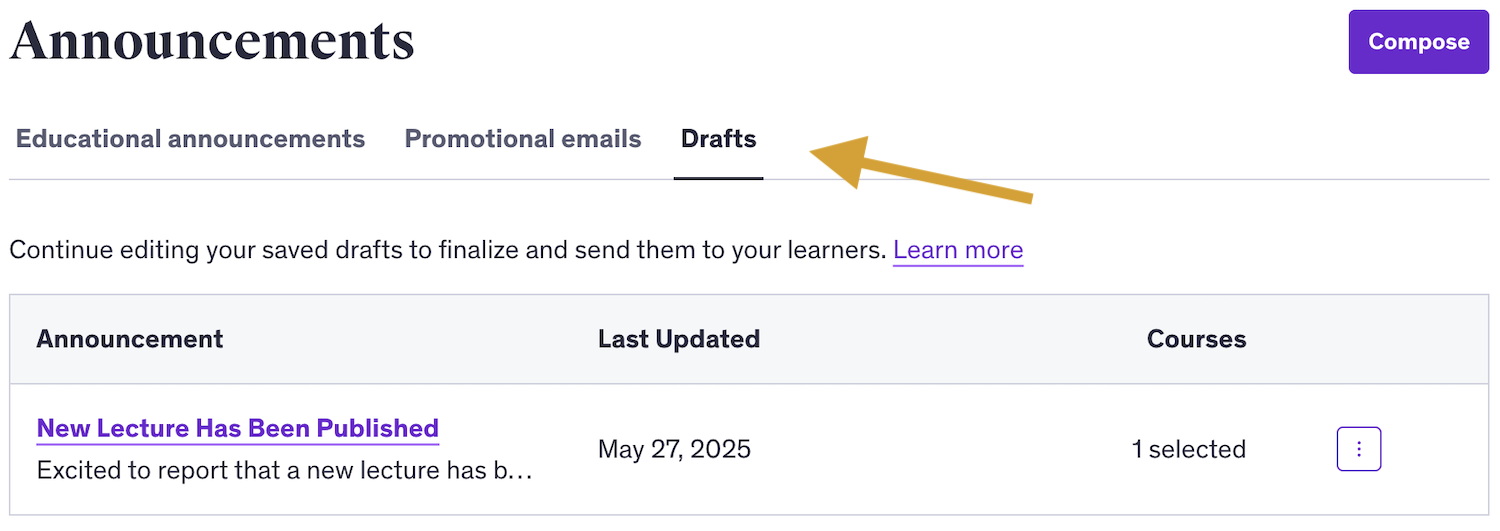 drafts option on announcements page.png