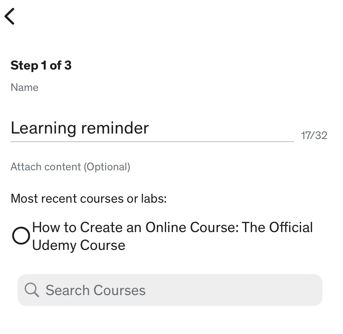 Passaggio 1 di 3 (app mobile)