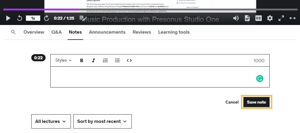 how-to-create-and-use-notes-on-a-browser-udemy